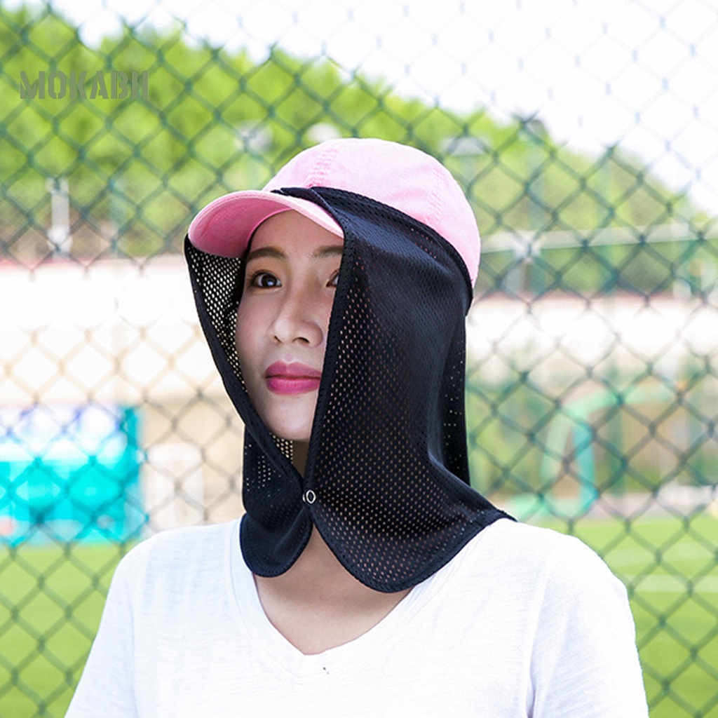 [Mok Abh] Khẩu Trang Chống Nắng Thoáng Khí Khô Nhanh Có Nút Cài Chống Tia UV Mỏng Co Giãn Bảo Vệ Đầu Khi Đạp Xe Ngoài