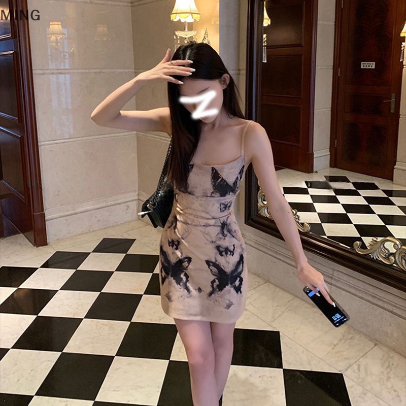 Đầm Ôm Không Tay In Họa Tiết Cổ Điển Gợi Cảm Cho Nữ