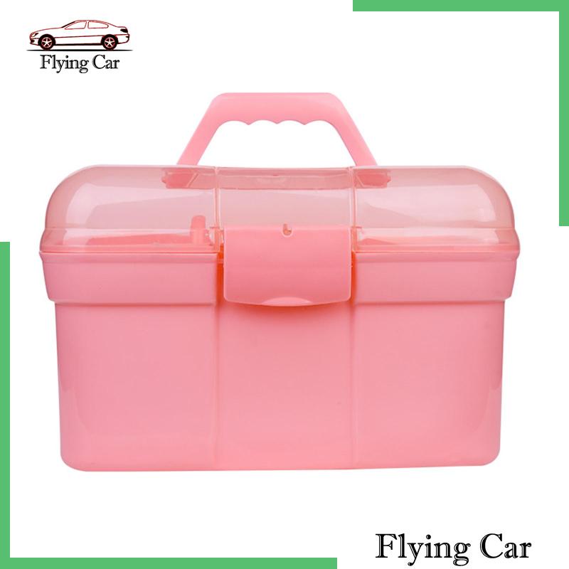 [Lzdjfmy2] Hộp Đựng Dụng Cụ 2 Tầng Có Tay Cầm Nhỏ Gọn Cho Phòng Ngủ / Khách Sạn