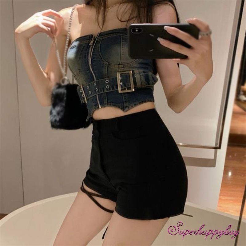 Quần Short Lưng Cao Thời Trang Mùa Hè Cho Nữ