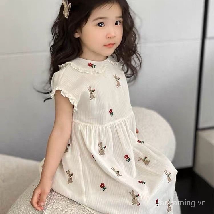 Đầm Búp Bê In Hình Thỏ 23 Tuổi Thoáng Khí Thời Trang Mùa Hè Dành Cho Bé Gái N9GV