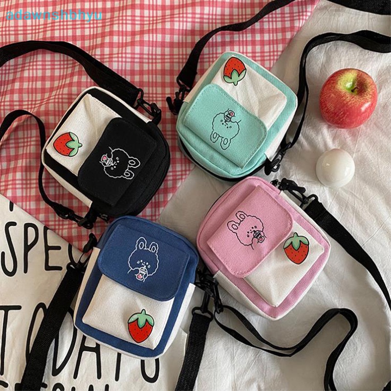 Túi Xách Đeo Vai Vải Bạt In Hoạt Hình Thời Trang Nữ Cá Tính