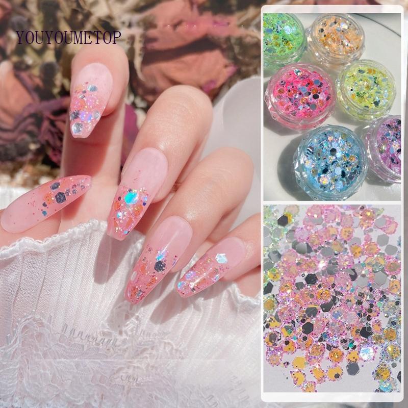 Hộp Sequin Lấp Lánh Dùng Để Trang Trí Móng Charms