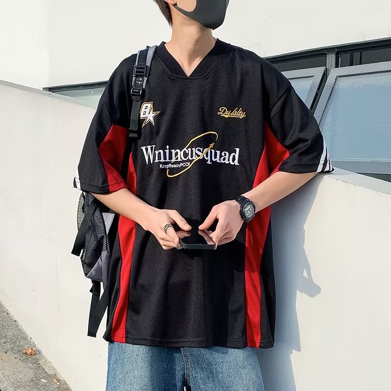 Áo Thun Tay Ngắn Cổ Chữ V Thêu Họa Tiết Phong Cách Mỹ Thời Trang Mùa Hè 2023