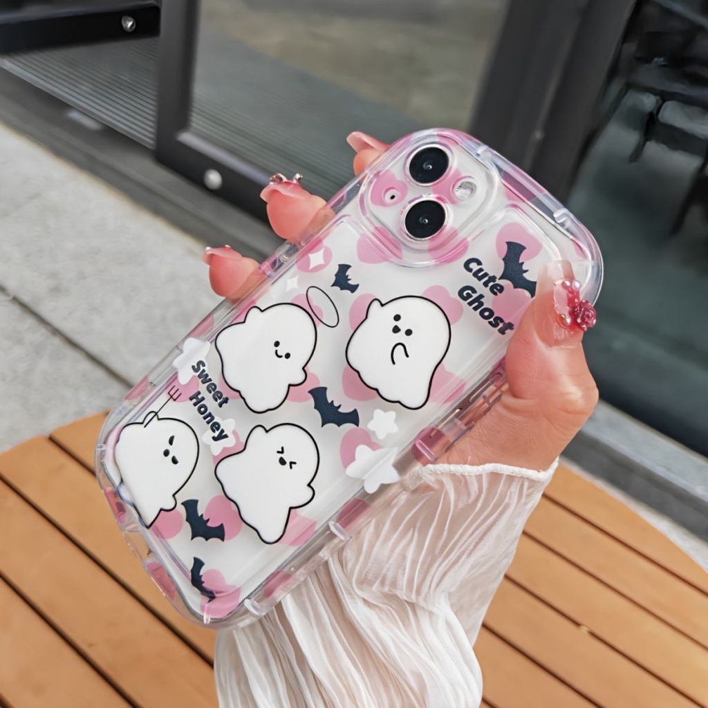 Ốp Lưng iPhone Điện Thoại Túi khí xà phòng ma đáng yêu, bao gồm cả vỏ điện thoại chống chấn động Cho Iphone 6 / 6S / 6splus / se / 7 / 7plus / 8 / 8plus / X / xs / xsmax / 11 / 12 / 13 / 14 / Plus / Pro / Pro Max-422