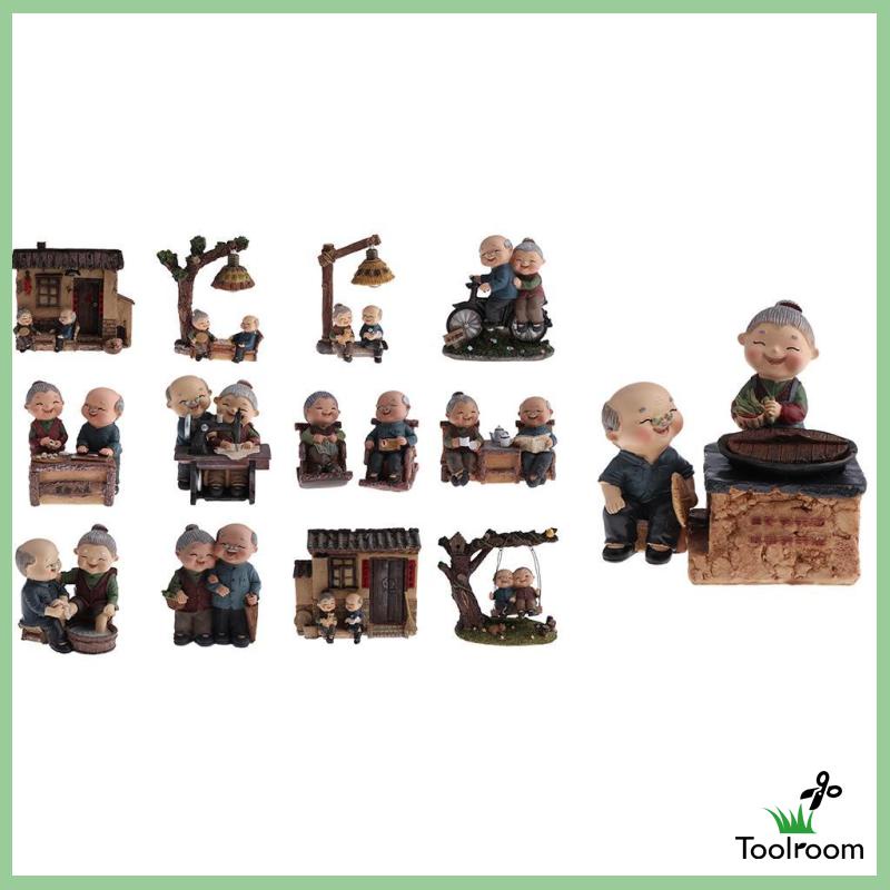 [Toolroom] Tượng Cặp Đôi Lớn Tuổi Rửa Chân Trang Trí Nhà Cửa