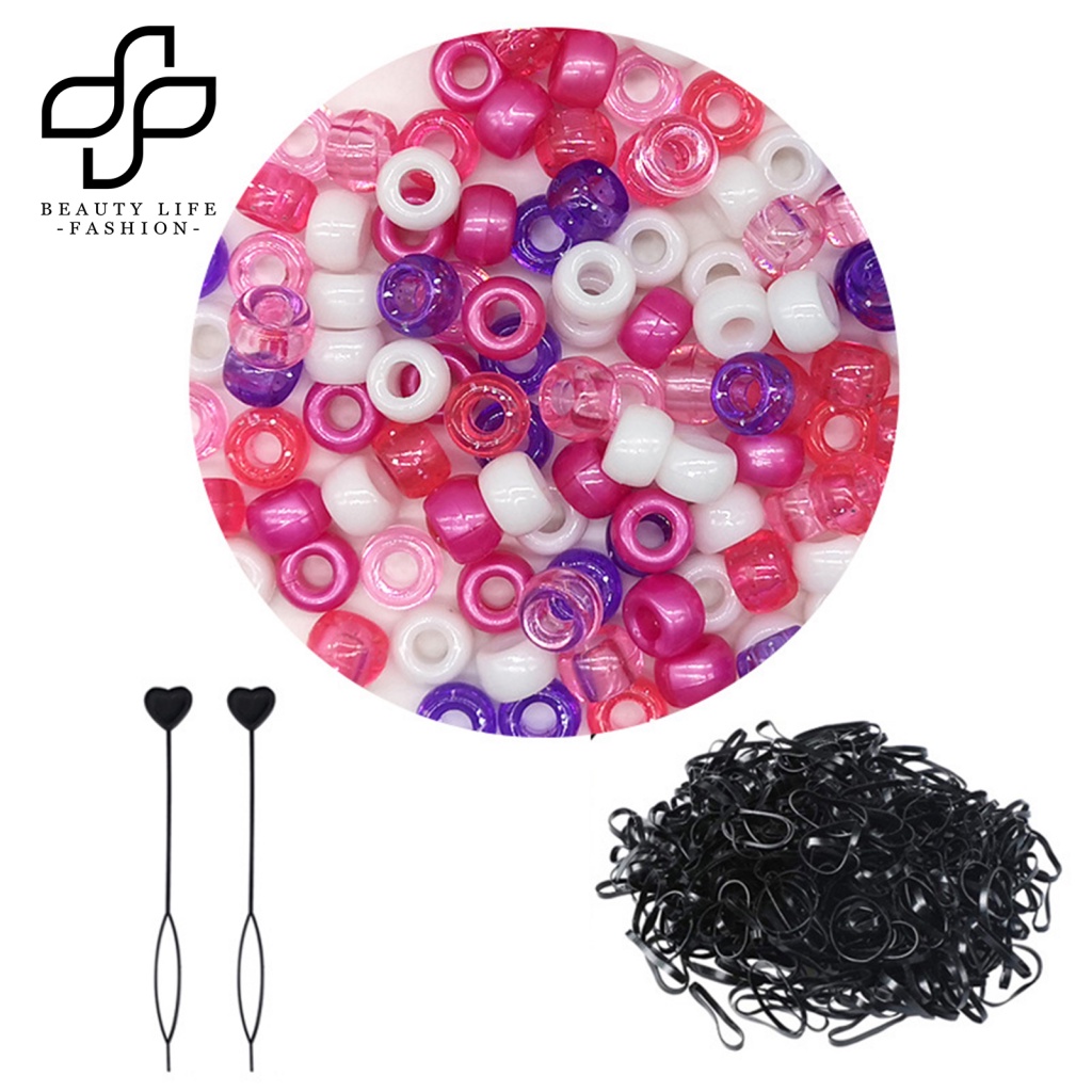 1 Bộ Hạt Xỏ Vòng Tay / Dây Thun Nhiều Màu Với Lỗ To Làm Trang Sức Nghệ Thuật