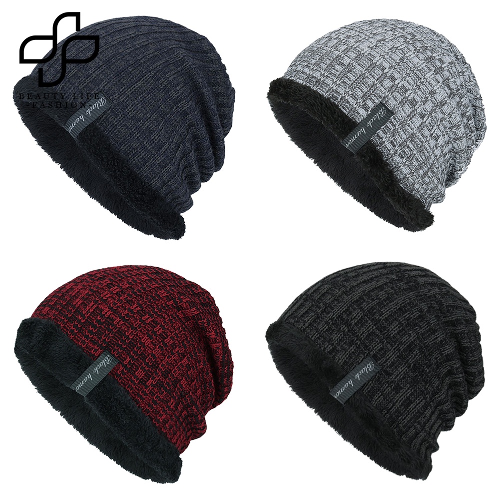 Mũ Len Dày Dặn Giữ Ấm Mùa Đông Phong Cách Hip Hop Thời Trang Cho Nam