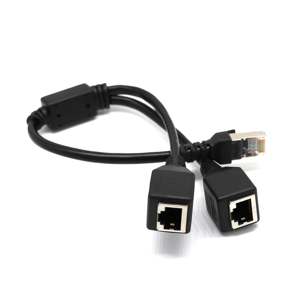 Network Adapter Cables Rj45 Male To 2 Female Splitters Sockets Port Lan Ethernet Splitter Y Adapters Cable [Q/2]