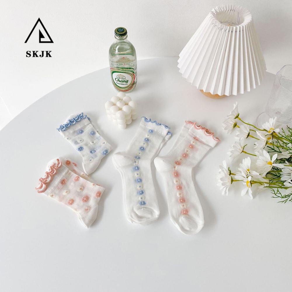 Tất Hoa Trong Suốt Phong Cách Harajuku Đường Phố Ngọt Ngào Cho Nữ