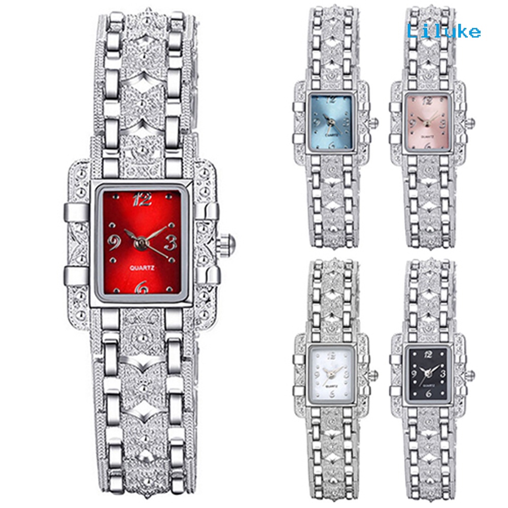 Đồng Hồ Đeo Tay Nữ Mặt Chữ Nhật Đính Đá Thời Trang