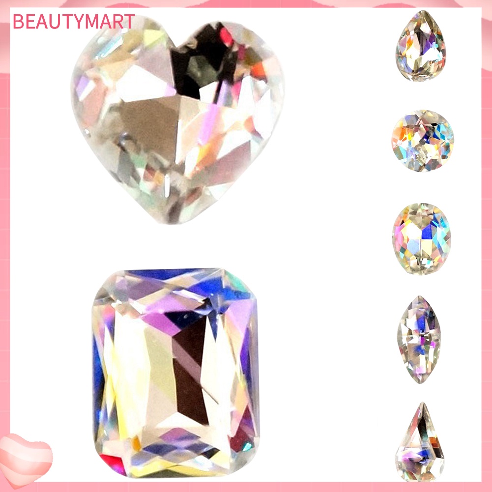 Set 10 Hạt Cườm Đá Hình Giọt Nước Nhiều Màu Dùng Trang Trí Điện Thoại / Móng Tay Nghệ Thuật DIY