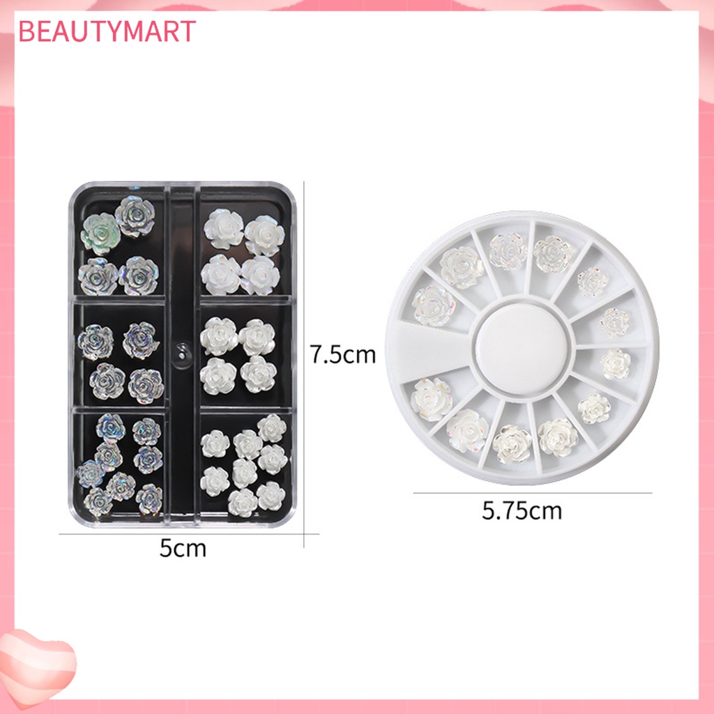 1 Hộp Phụ Kiện Hoa Mini Lấp Lánh Trang Trí Móng Tay Không Phai Màu Cho Nữ