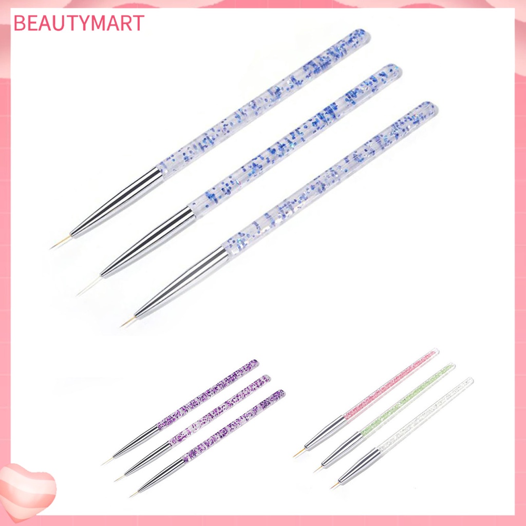 Set 3 Bút Vẽ Móng Nghệ Thuật Bằng Nhựa Siêu Nhẹ Đa Năng Màu Sắc Sống Động