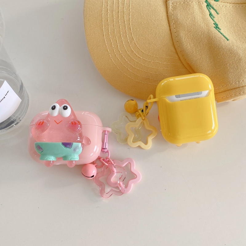 Vỏ Bảo Vệ Hộp Sạc Tai nghe không dây AirPods 1 2 3 4 Pro inPods i12 Hình SpongeBob 3D Dễ Thương