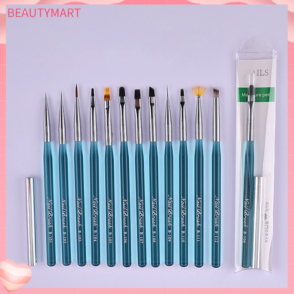 1 Bộ Cọ Vẽ Móng Tay Bằng Nhựa Lông Mềm Siêu Nhẹ Chống Chảy Xệ Có Thể Tái Sử Dụng