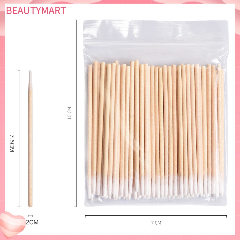 Bộ 2 Túi 200 Tăm Bông Cotton Dùng Một Lần Đầu Nhọn Dễ Sử Dụng Để Xăm Lông Mi / Lông Mày