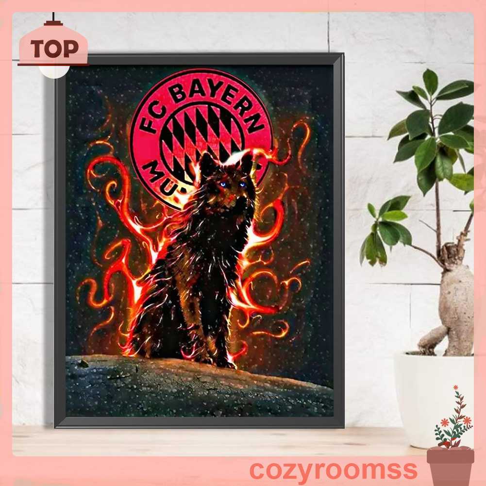 Tranh Đính Đá Kim Cương Toàn Bộ 5D DIY Hình Vẽ Sói Trang Trí Nhà Cửa