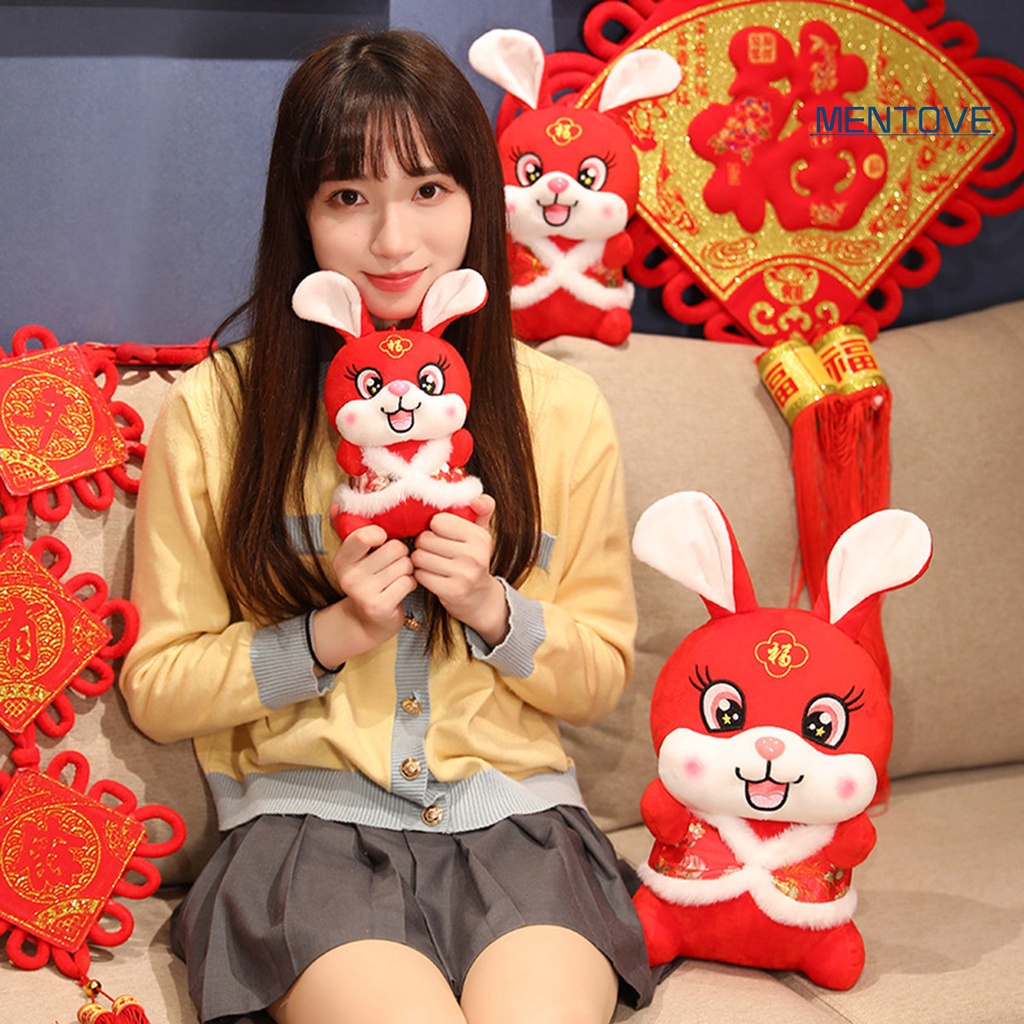 Thỏ Nhồi Bông 22 / 30 / 40cm Phong Cách Trung Hoa Trang Trí Năm Mới 2023