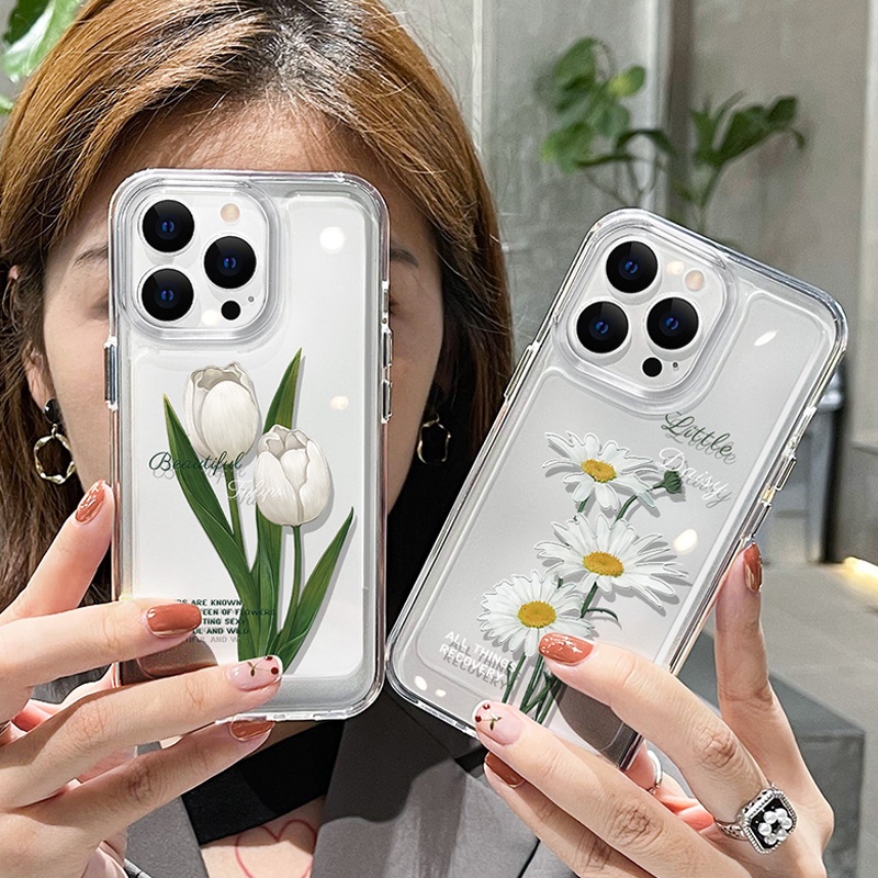 Ốp Điện Thoại  Trong Suốt Hình Hoa Tulip 6/6s/6plus,7/8plus,X/Xs/Xr/Xs max/11/12/13/14/Pro/Plus/Promax