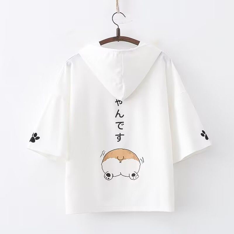 Áo Thun Tay Ngắn Dáng Rộng In Họa Tiết Hoạt Hình Phong Cách Hàn Quốc Thời Trang Mùa Hè Cho Nữ