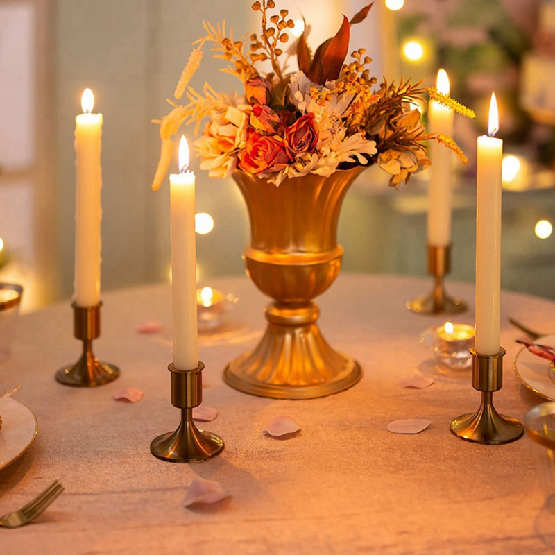 Giá Đỡ Đèn Cầy Bằng Kim Loại Màu Vàng Kim Phong Cách Cổ Điển Độc Đáo Trang Trí Nhà Cửa