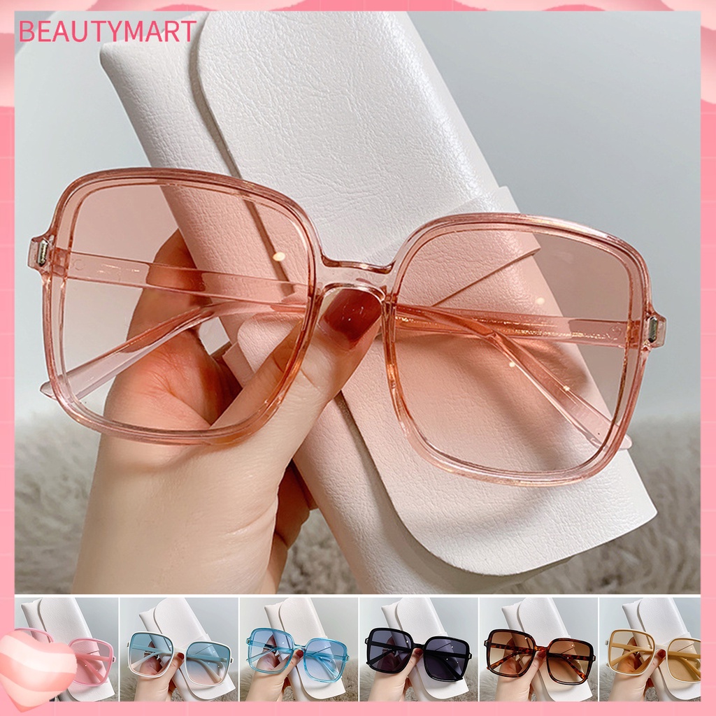 Kính Mát Gọng Vuông Lớn Siêu Nhẹ Chống Tia UV Trong Suốt Thời Trang Dễ Phối Đồ