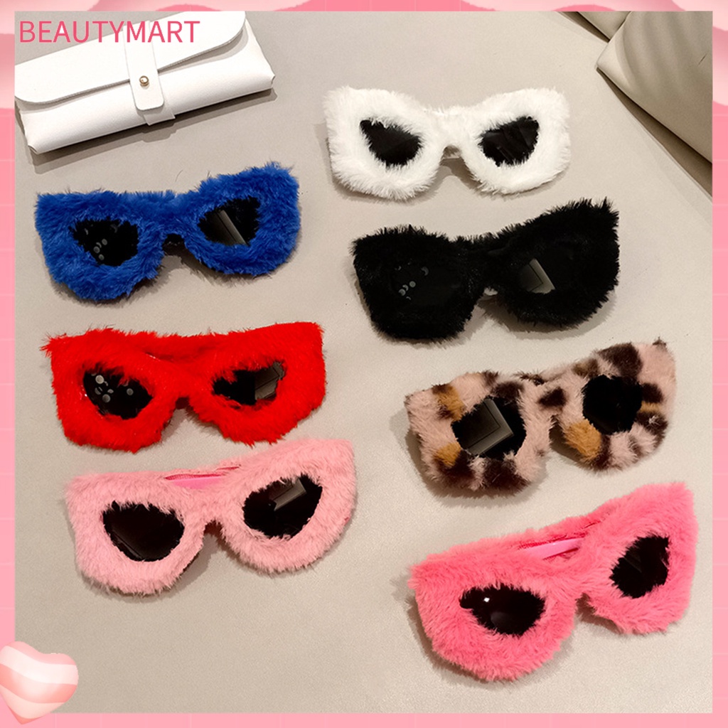 Kính Chống Tia UV Gọng Vải Lông Sáng Tạo Thời Trang Cho Nữ