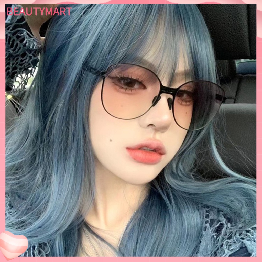 Kính Mát Gọng Kim Loại Tròng Màu Sắc Gradient Chống Tia UV400 Cho Nữ