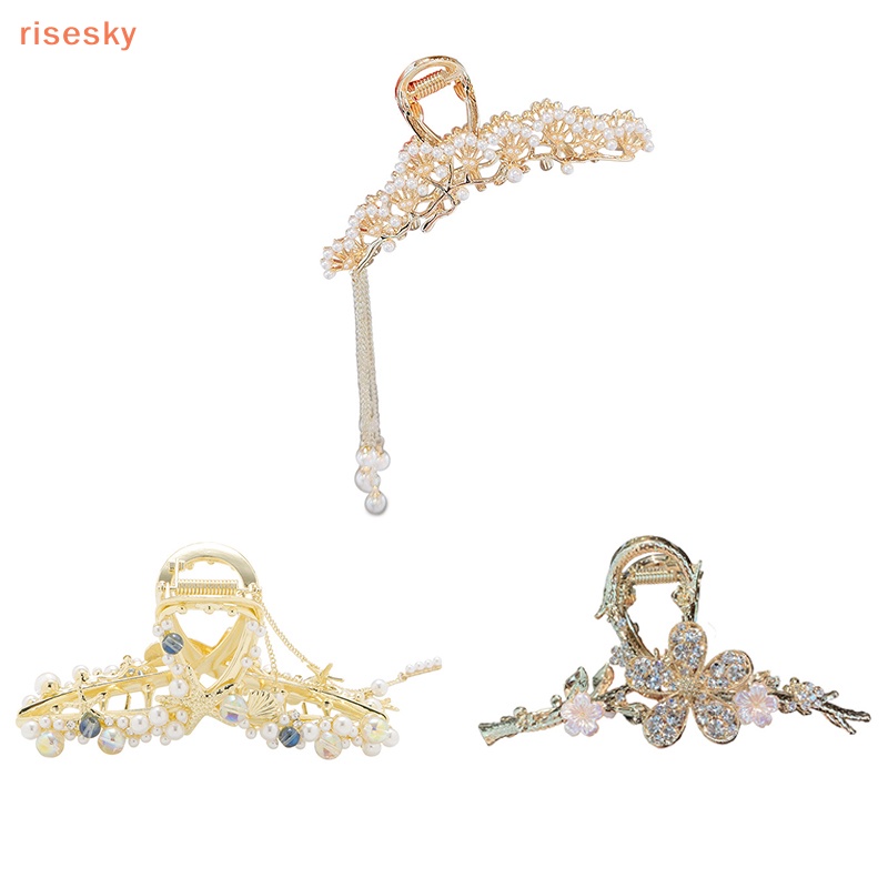 Kẹp Tóc Tua Rua Hình Sao Biển / Ngọc Trai Đính Đá Thời Trang