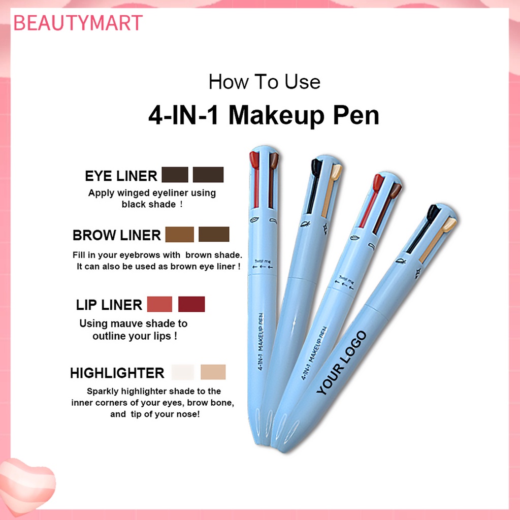 Bút Kẻ Mắt / Môi / Lông Mày 4 Trong 1 Kết Cấu Nhẹ Nhàng Không Gây Kích Ứng