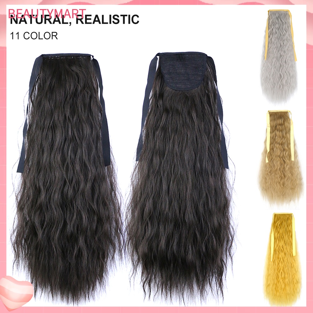 Tóc Giả Đuôi Ngựa Dài 20inch Bằng Sợi Tổng Hợp