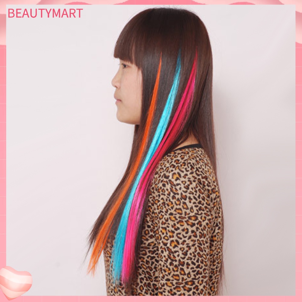 Tóc Giả Thẳng Dài Nhiều Màu Bằng Sợi Tổng Hợp Dành Cho Nữ