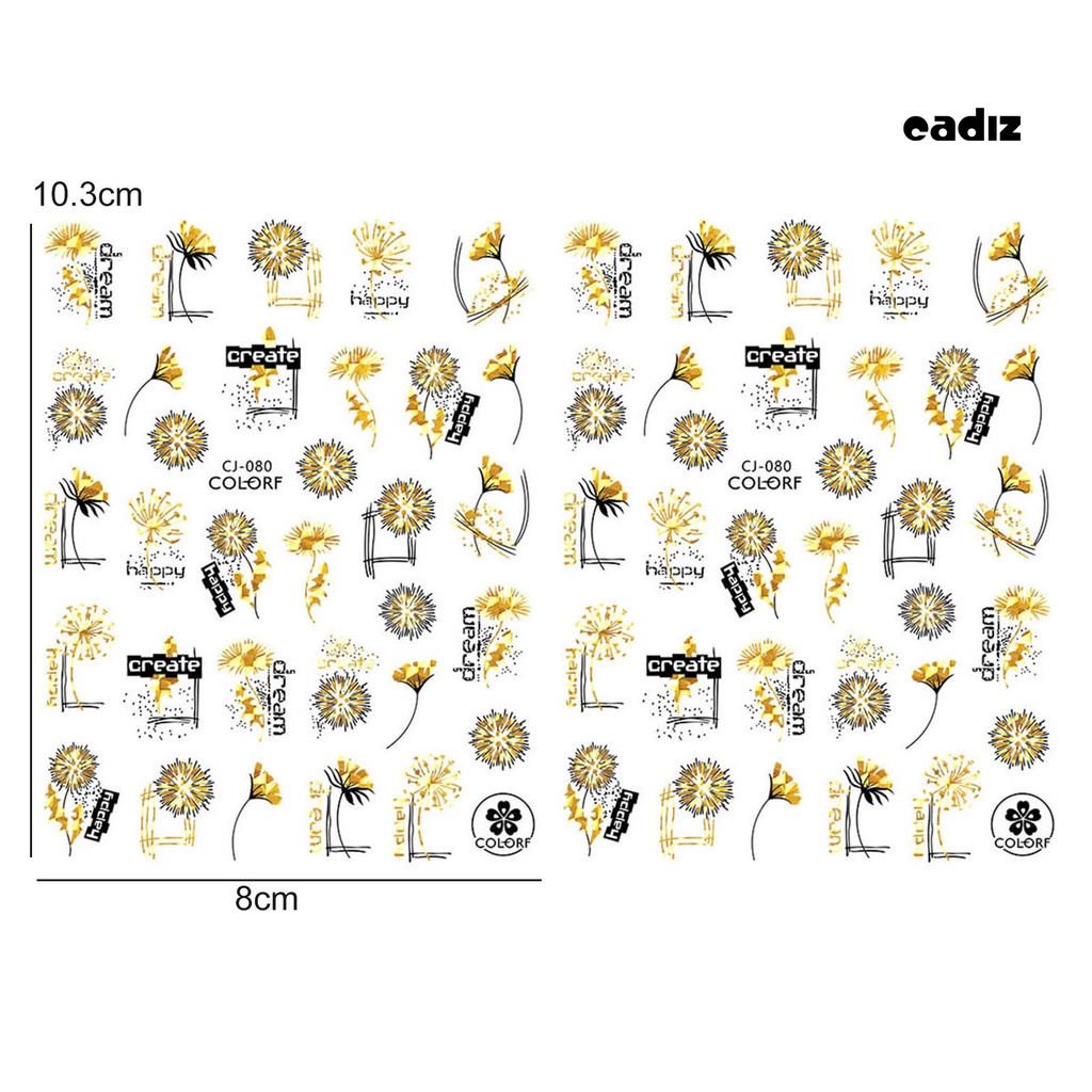 Set 2 Tờ Nhãn Dán Móng Tay Tự Dính Không Phai Màu Không Dính Hình Lá Phong / Bướm / Lá Phong Dành Cho Salon