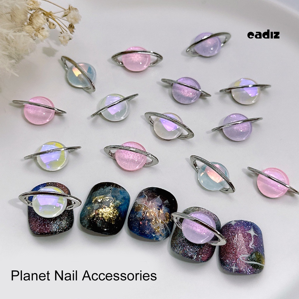 Bộ 10 Phụ Kiện Trang Trí Móng Tay Hình Hành Tinh 3D Lấp Lánh Dành Cho Nữ