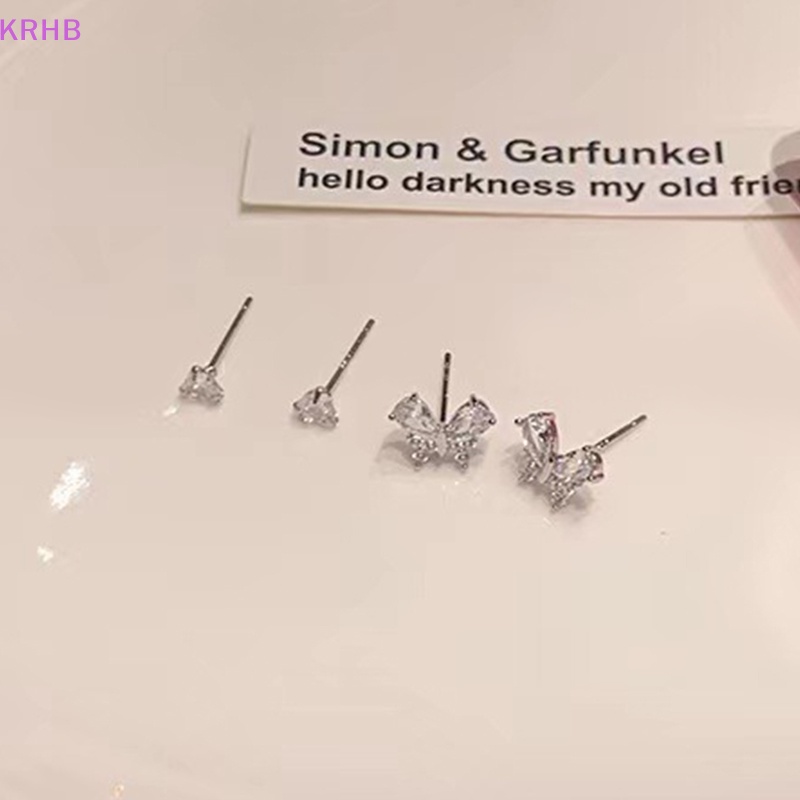 Set 4 Hoa Tai Hình Bướm Đính Đá Thời Trang Cho Nữ Mới