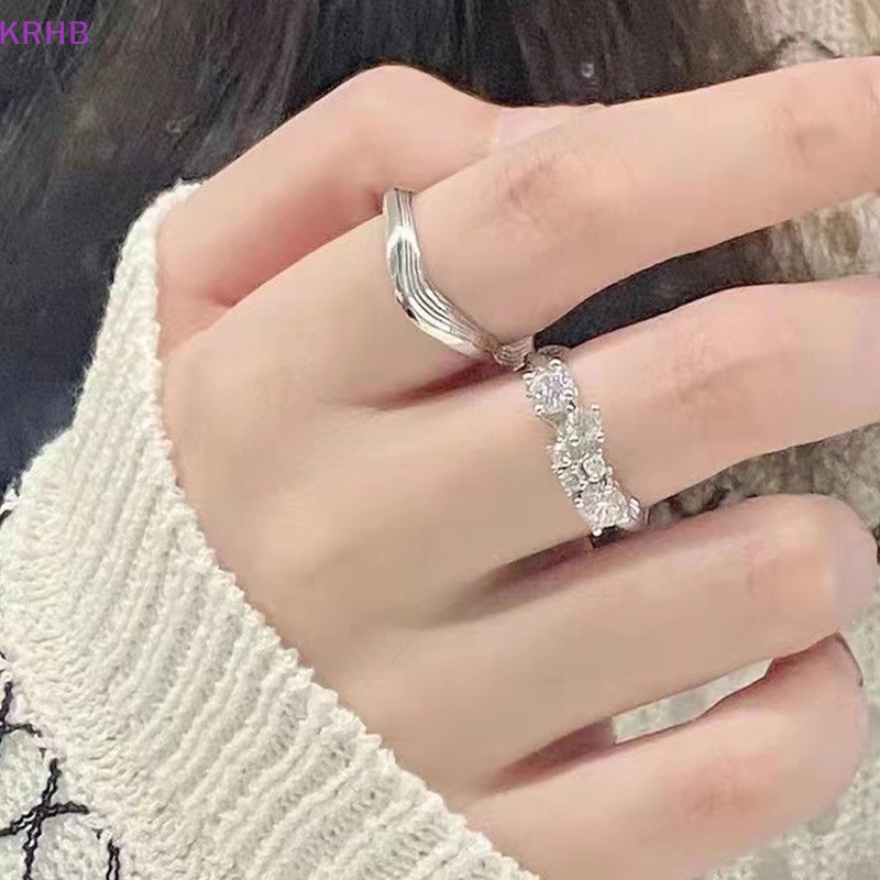 Nhẫn Cặp Đính Đá Zircon Thời Trang Dành Cho Nữ Mới