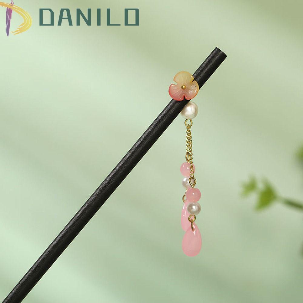 Trâm Cài Tóc Bằng Gỗ Phối Tua Rua Phong Cách Trung Hoa Cổ Điển Cho Nữ