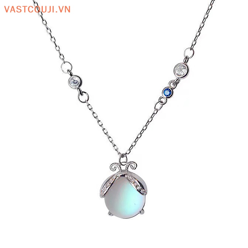 Vòng cổ Hợp Kim Mặt Đá Pha Lê VASTJI Màu Bạc Phong Cách Hàn Quốc Thời Trang Dự Tiệc Cho Nữ