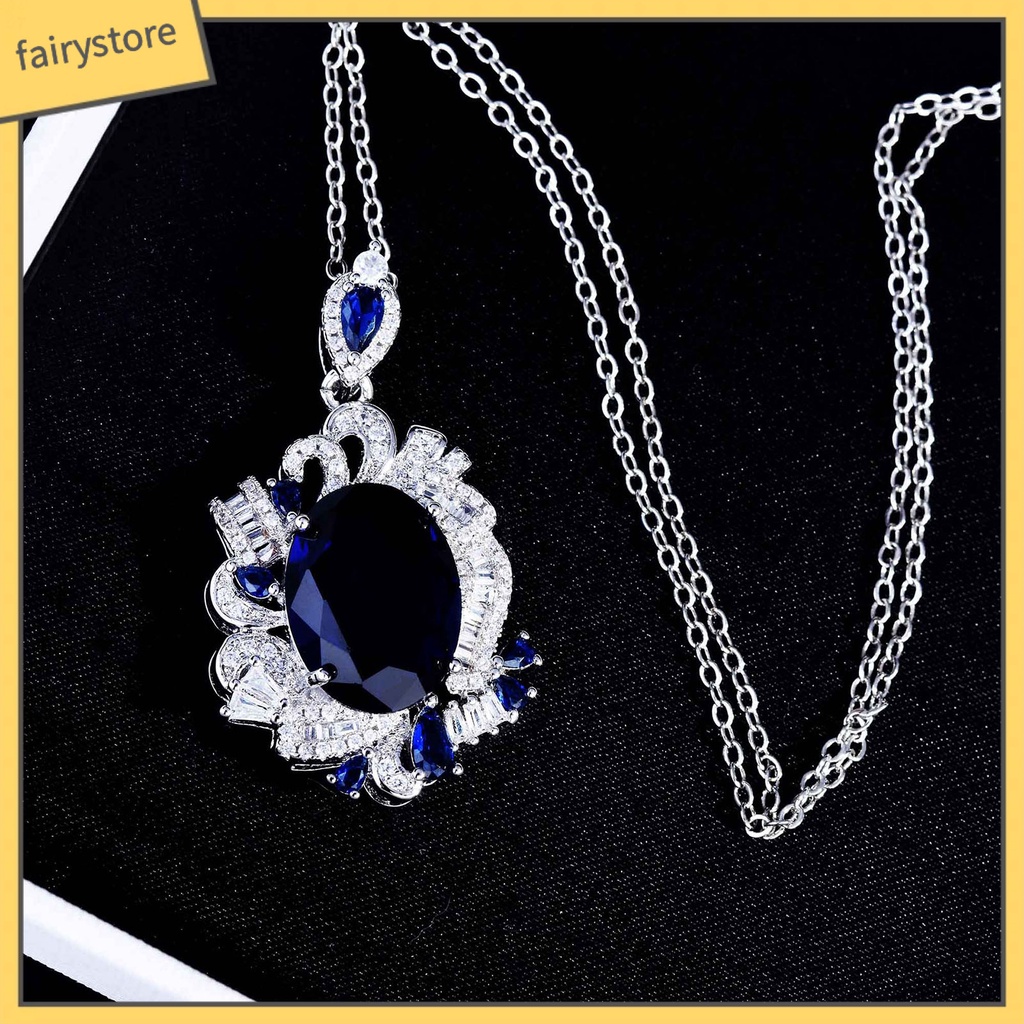 [FRO] Bông Tai Đính Đá Tanzanite Nhân Tạo Hình Học Sáng Tinh Tế Cho Tiệc Tùng