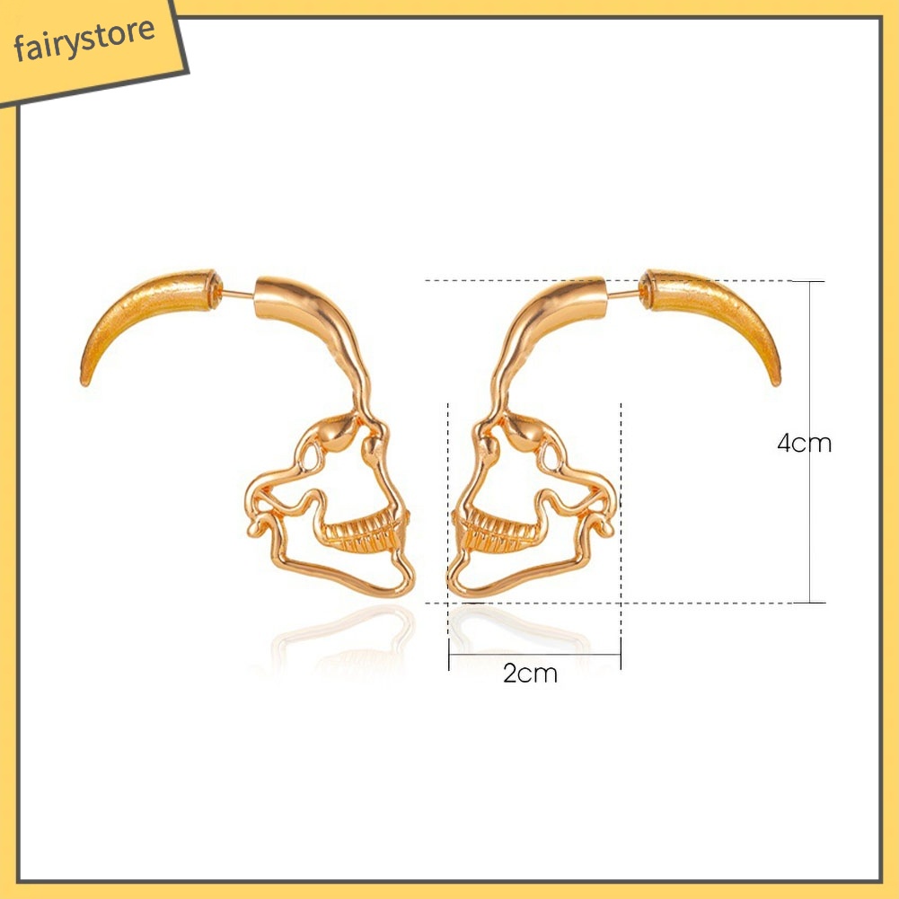 Bông Tai Hình Đầu Lâu Phong Cách Punk Cổ Điển Dành Cho Nữ