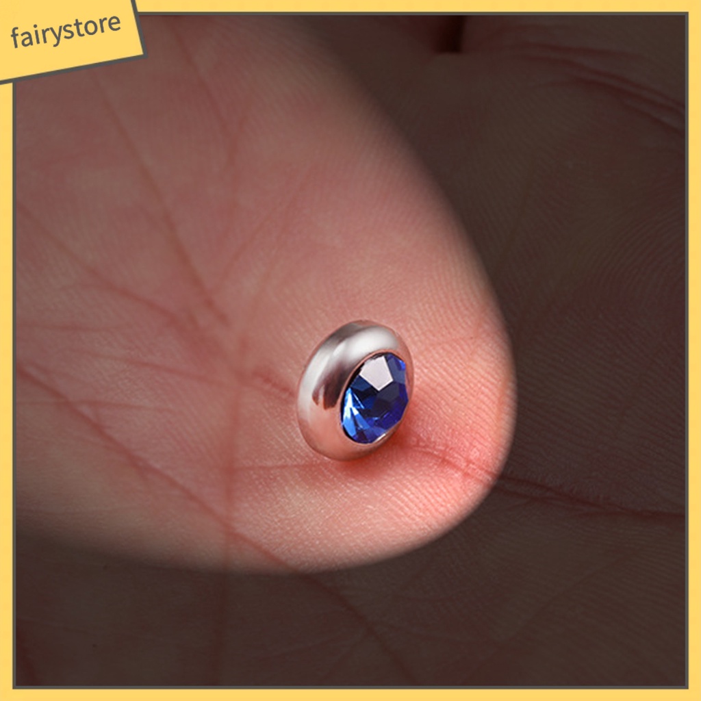 1 Đôi Bông Tai Tròn Bằng Thép Không Gỉ Đính Đá Nhiều Màu Thời Trang Dành Cho Nam Và Nữ