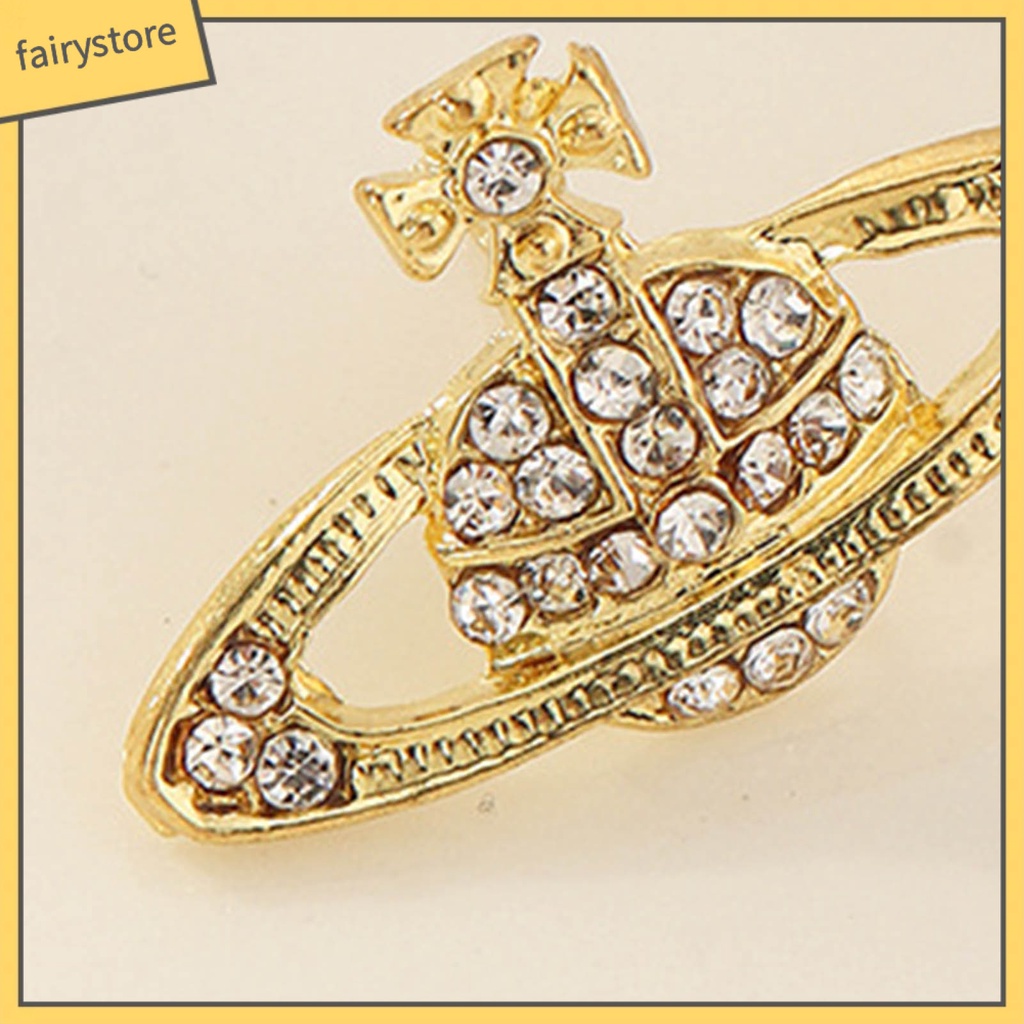 1 Đôi Bông Tai Hình Hành Tinh Đính Đá Lấp Lánh Phong Cách Hàn Quốc