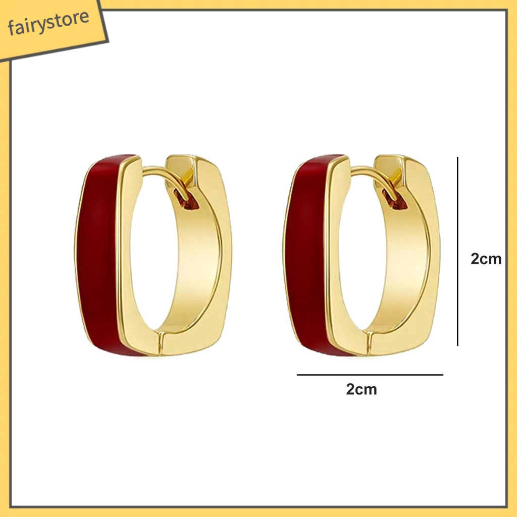 1 Đôi Bông Tai Tròn Mạ Điện Bóng Cao Sang Trọng Thoải Mái Dành Cho Nữ