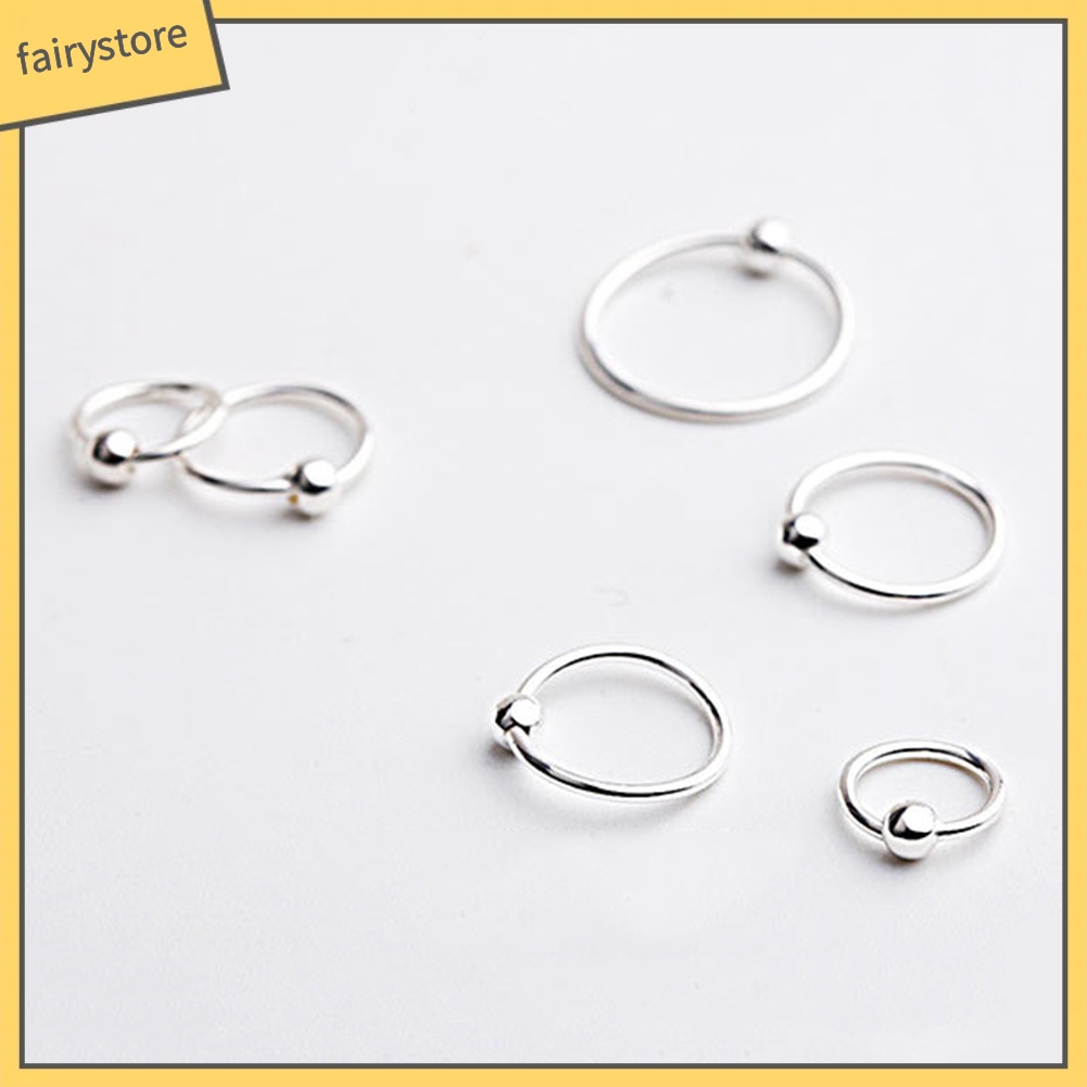 Bông Tai Mạ Bạc Hình Tròn Thời Trang Dành Cho Nữ