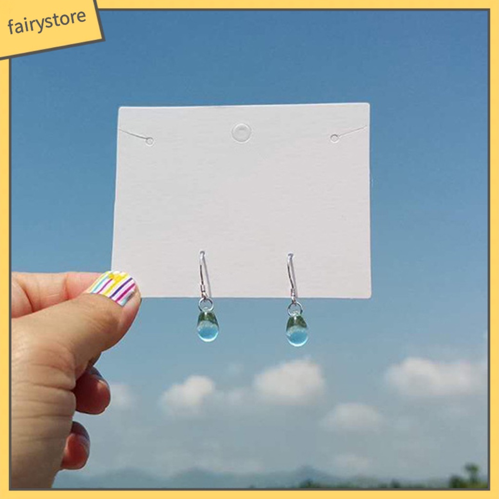 1 Đôi Bông Tai Móc Hình Giọt Nước Màu Xanh Dương Đính Pha Lê Nhân Tạo Chống Mòn Thời Trang Du Lịch