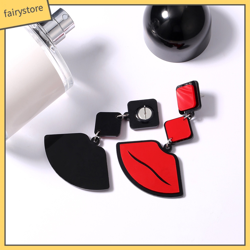 [FRO] Bông Tai Hình Đôi Môi Đỏ Phong Cách Vintage Cho Nữ