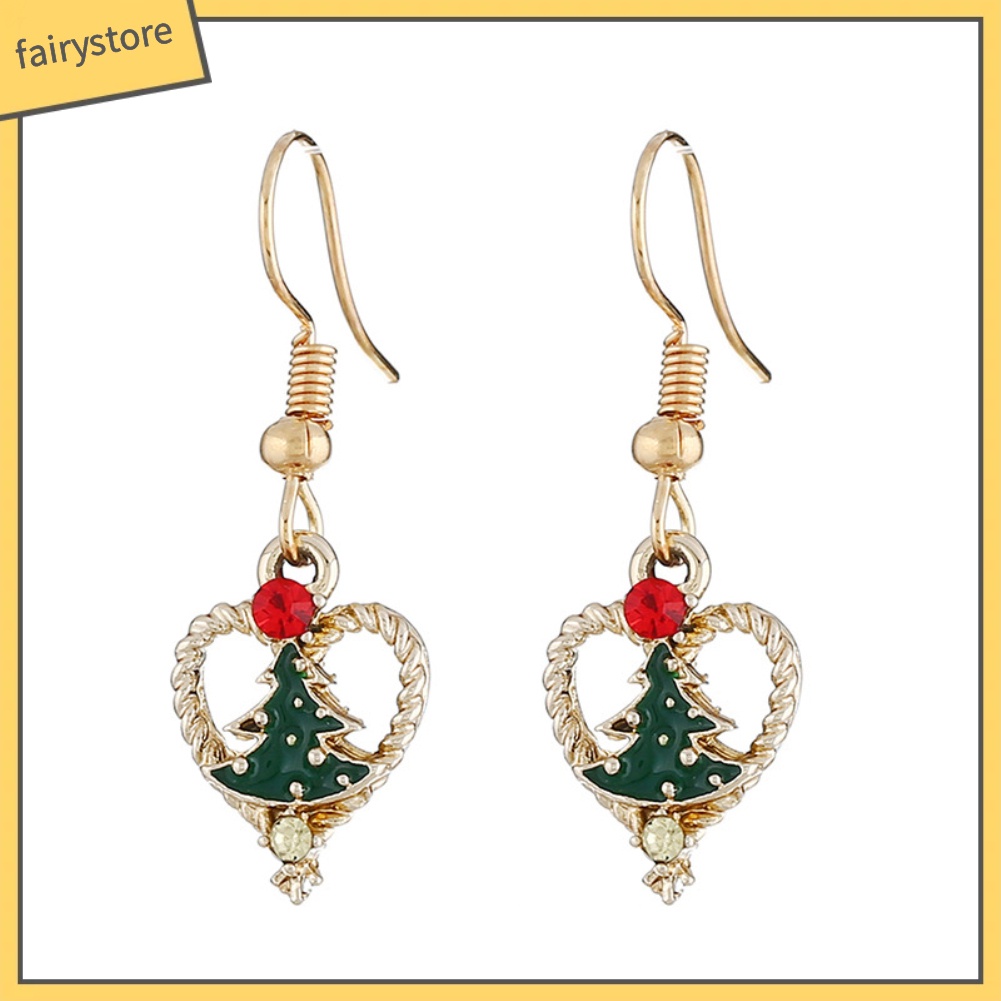 Bông Tai Hình Cây Thông Đính Đá Thời Trang Dành Cho Nữ