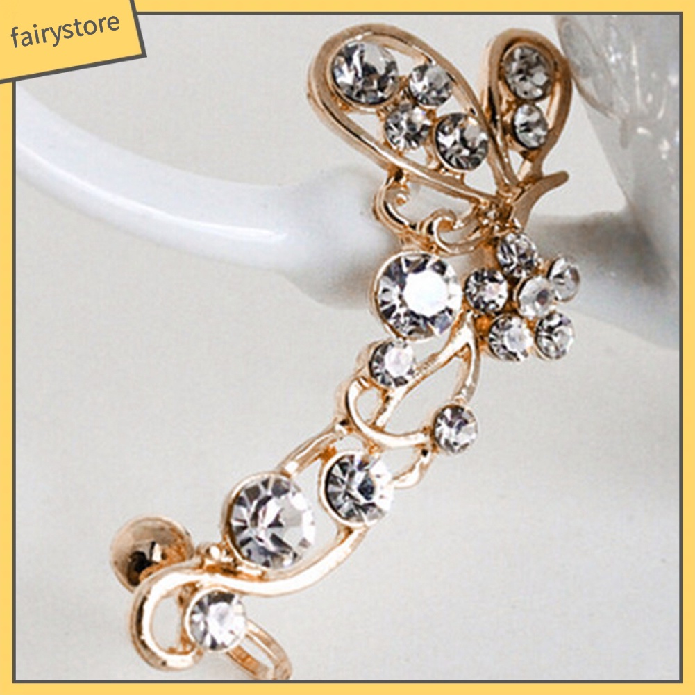 1 Chiếc Khuyên Tai Hình Bướm Đính Đá Ngọt Ngào Dành Cho Nữ