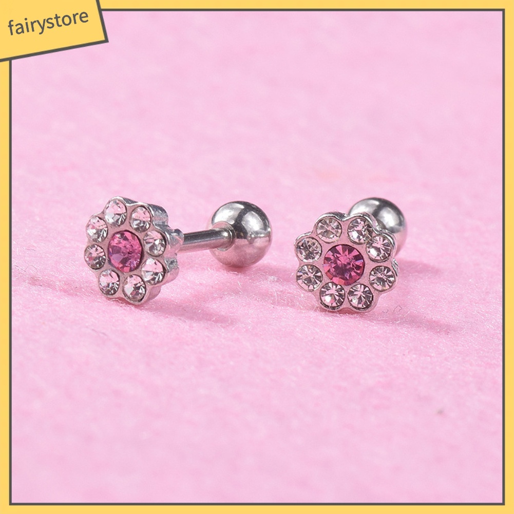 1 Khuyên Tai Hình Hoa Đính Đá Zircon Thời Trang Cho Nữ